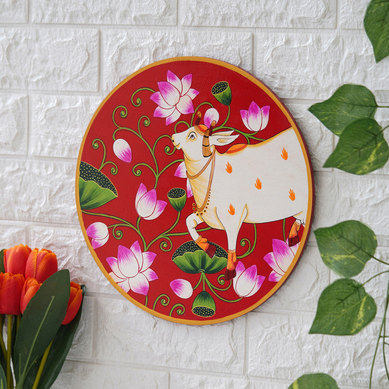 Handmade Pichwai Wooden Wall Painting For Living Room Home Décor Paintings For Wall Decoration Home decorations (12X12INCHES)14 Done With Love Store