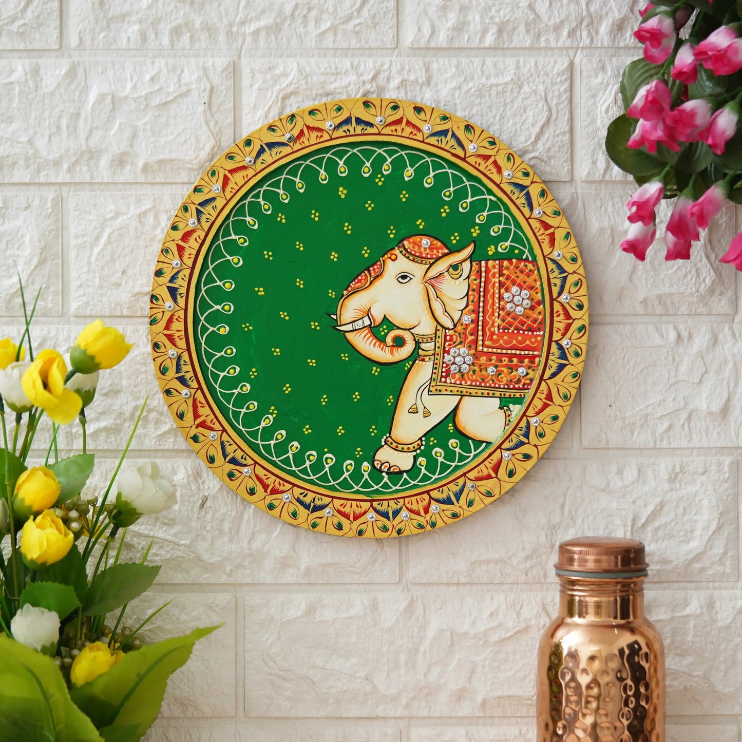 Handmade Pichwai Wooden Wall Painting For Living Room Home Décor Paintings For Wall Decoration Home decorations (12X12INCHES)19 Done With Love Store
