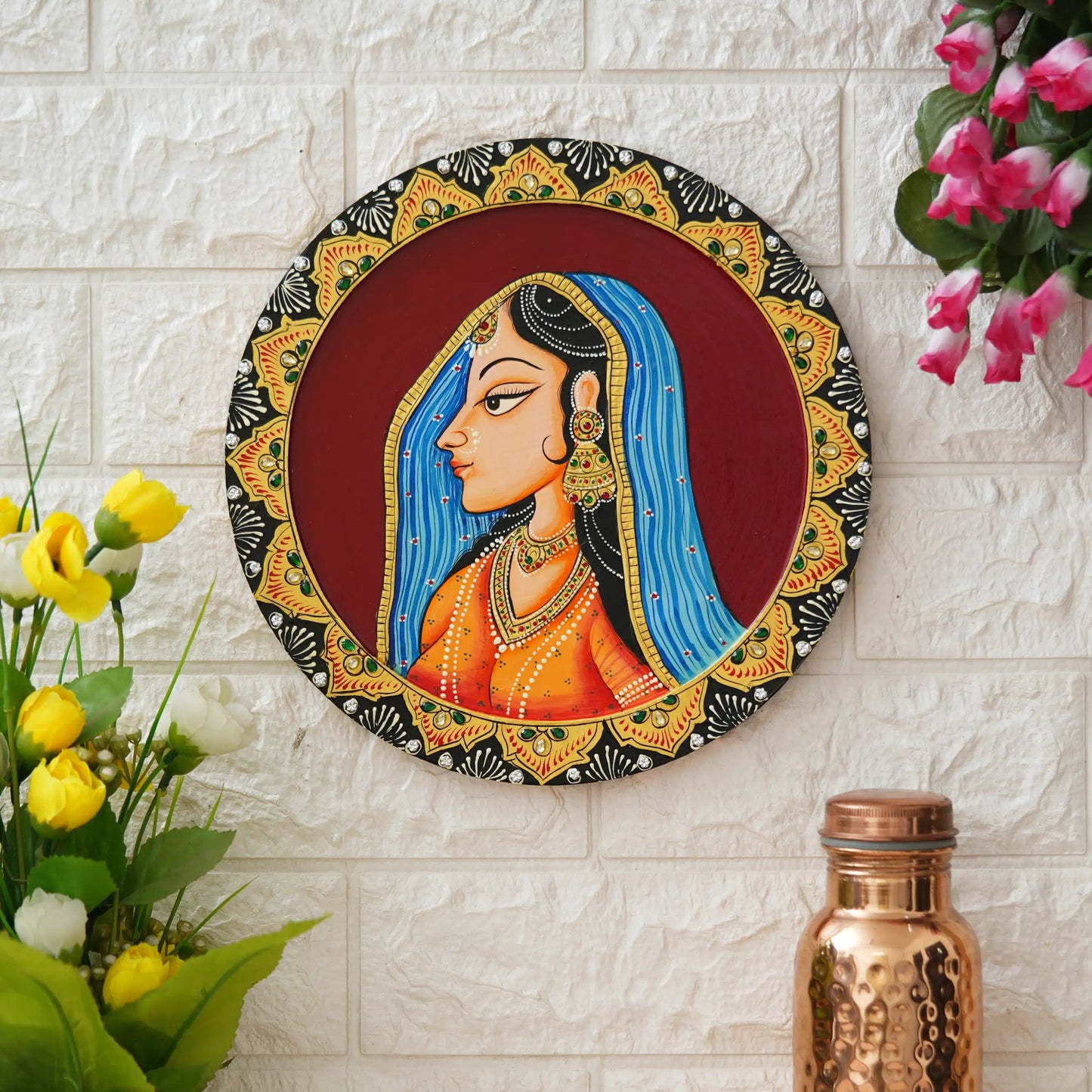 Handmade Pichwai Wooden Wall Painting For Living Room Home Décor Paintings For Wall Decoration Home decorations (12X12INCHES)20 Done With Love Store