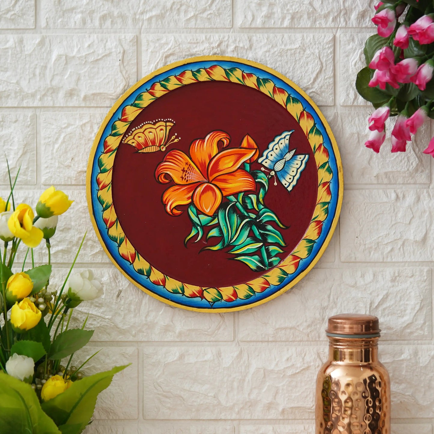 Handmade Pichwai Wooden Wall Painting For Living Room Home Décor Paintings For Wall Decoration Home decorations (12X12INCHES)22 Done With Love Store