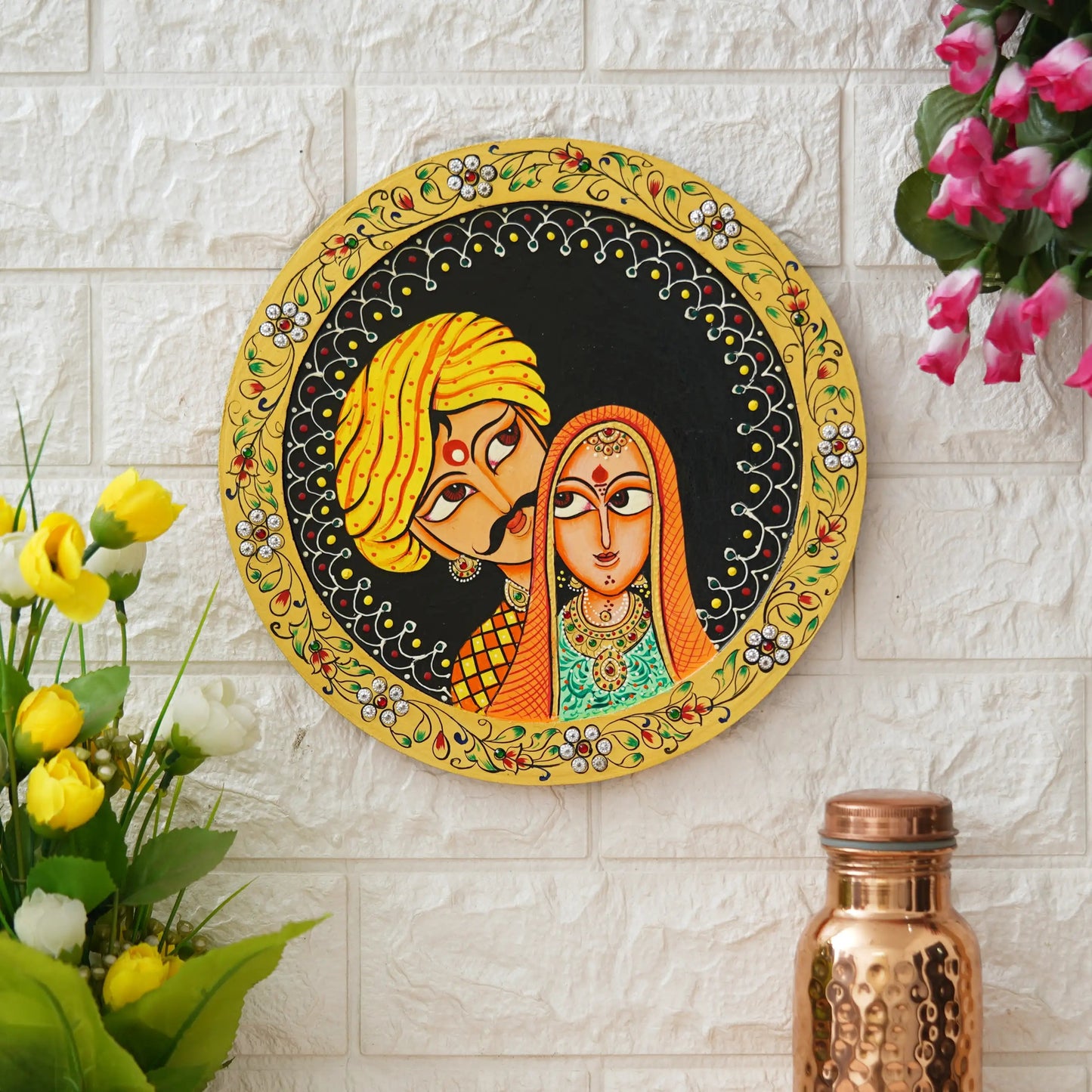 Handmade Pichwai Wooden Wall Painting For Living Room Home Décor Paintings For Wall Decoration Home decorations (12X12INCHES)23 Done With Love Store