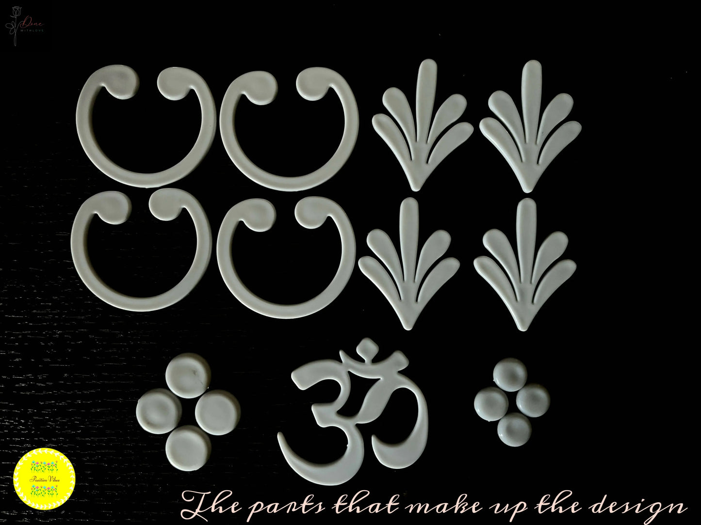OM PADMA DESIGN Reusable recyclable polymer plastic rangolis - R03 -Mat durable-Mess free- Portable- Diwali Decor Positive Vibes