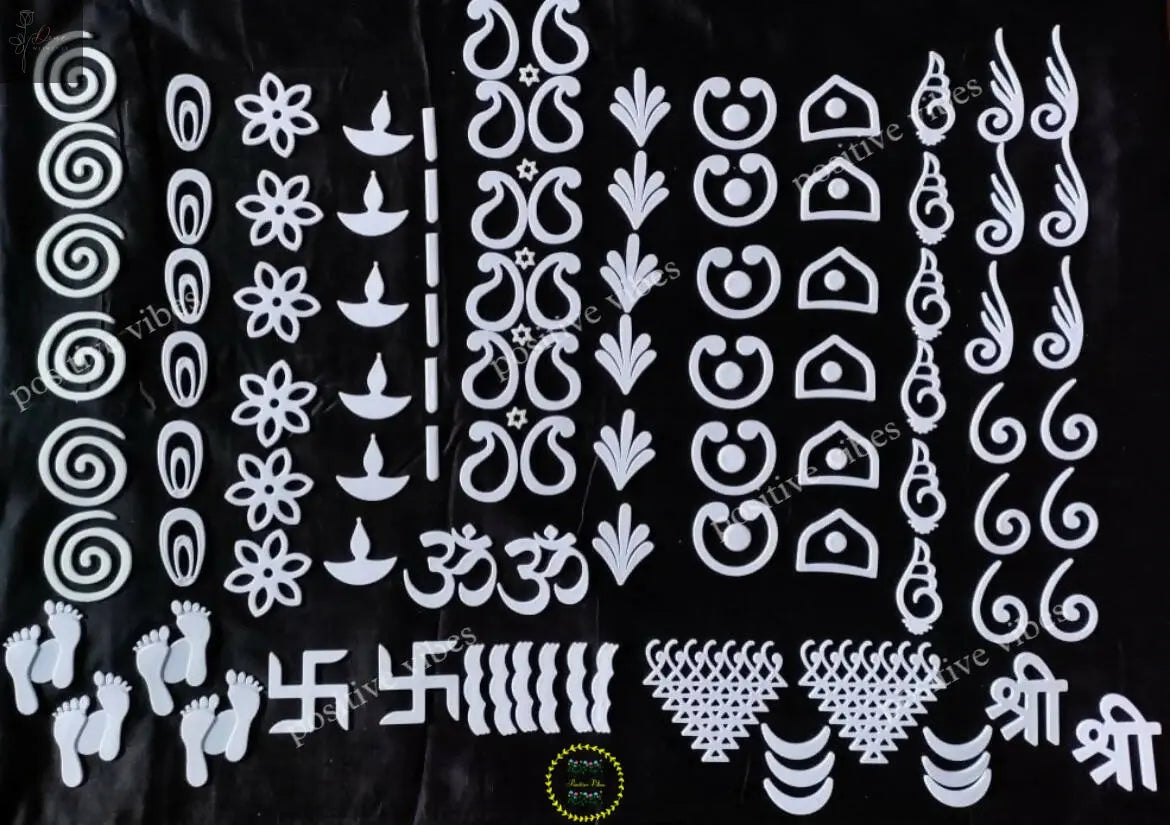 Reusable recyclable polymer plastic rangolis - R01 -Mat durable-Mess free- Portable- Diwali Decor Positive Vibes