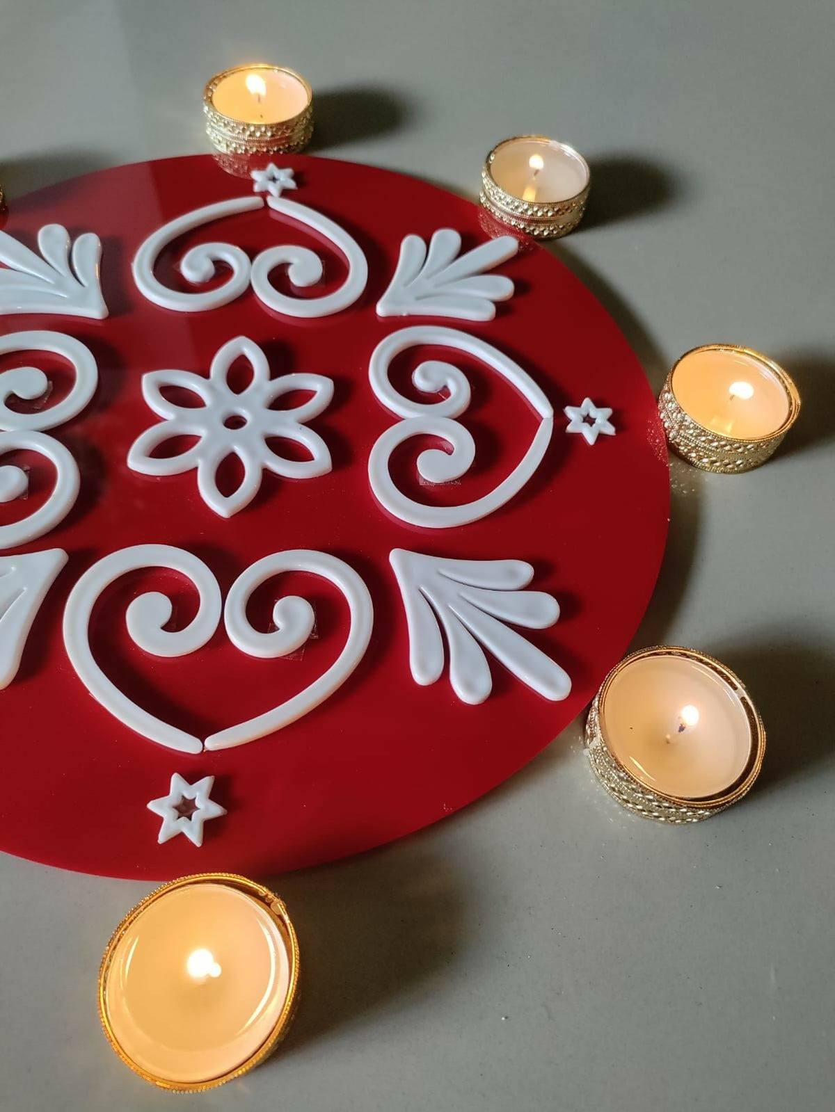 Acrylic Designer Reusable Rangoli (A01) — Ready to Use, Mess-Free Diwali Décor - Done With Love Store