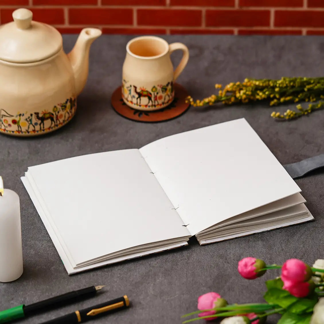 Done With Love Store Handmade Classic Printed Cardboard Writing Diary for Different Purposes String Closure -1 Done With Love Store