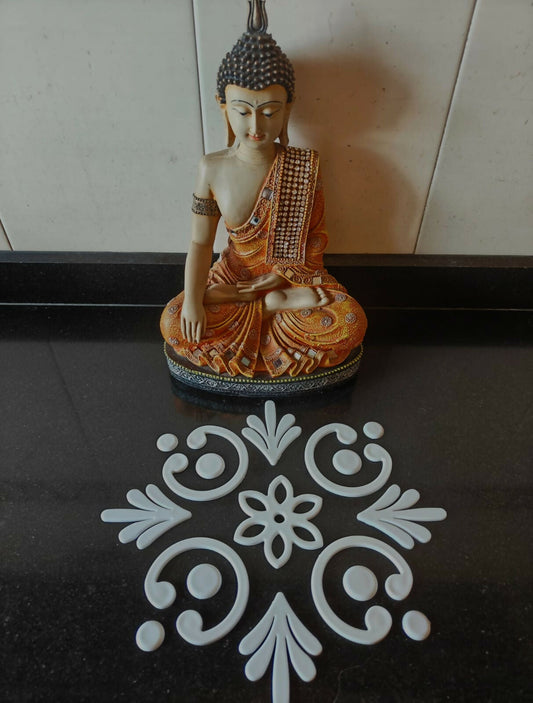 Flower Leaf Reusable Rangoli Set (R08) — Mess-Free Diwali Décor Positive Vibes