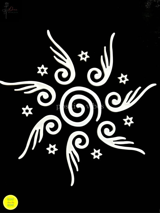Spiral Feather Reusable Rangoli Set (R11) — Mess-Free Diwali Décor - Done With Love Store