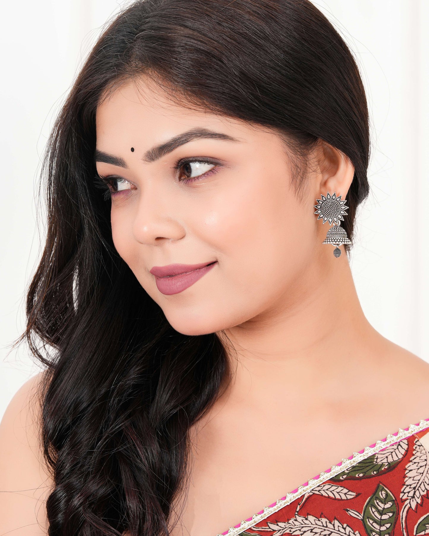 Earrings For Women Oxidised jewellery F1F-Oxidised Traditional Radha Krishna | Silver Beads Ethnic Jhumka/Jhumki-39 Done With Love Store