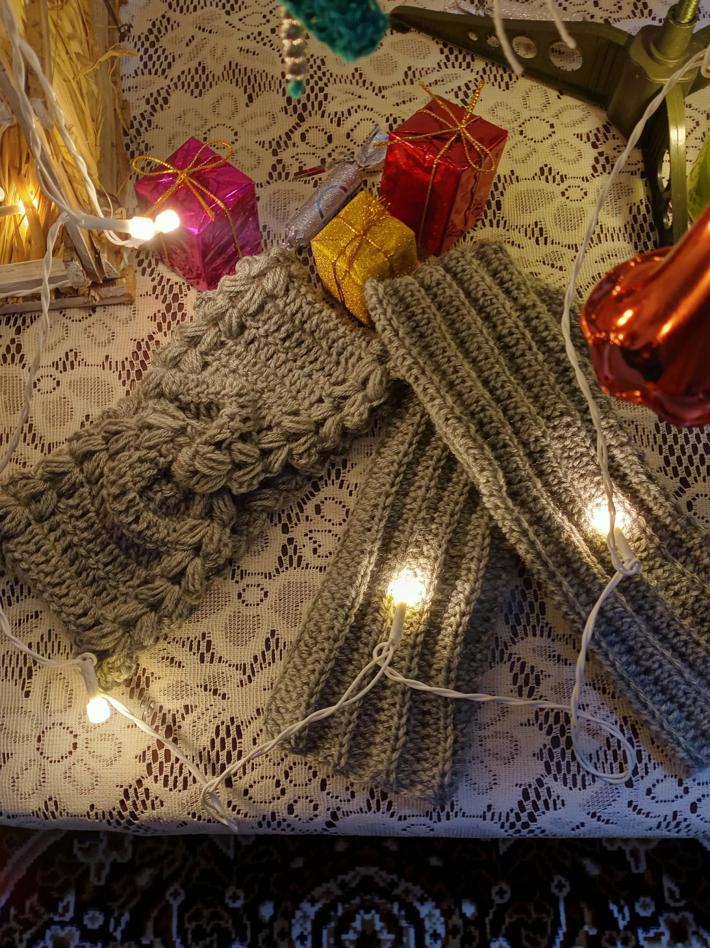 Crochet Earwarmer with Fingerless Gloves | crochet earwarmer| crochet gloves | winter accessories| winter wear | earwarmer with gloves| Amanda's collection| gifts with purpose by Done With Love - Done With Love Store
