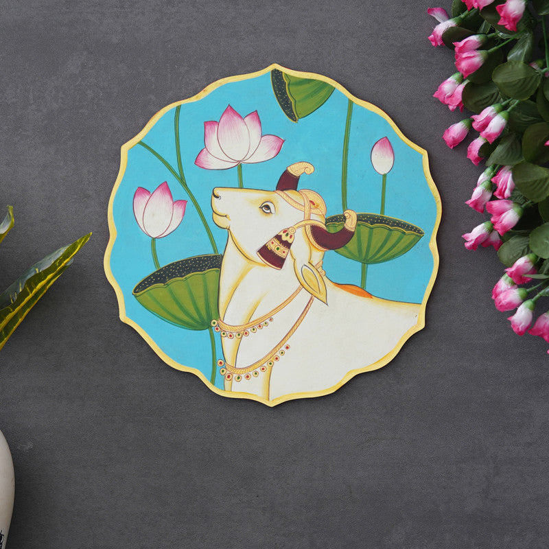 Handmade Pichwai Wooden Wall Painting For Living Room Home Décor  Paintings For Wall Decoration Home decorations (12X12INCHES)01 Done With Love Store