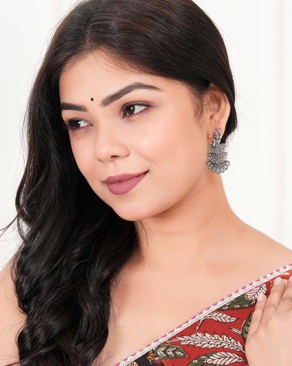 Handmade Traditional Jhumki with Moon and Flower Motif Chandbali Design Ethnic Jhumki Earrings for Women and Girls-8 Done With Love Store