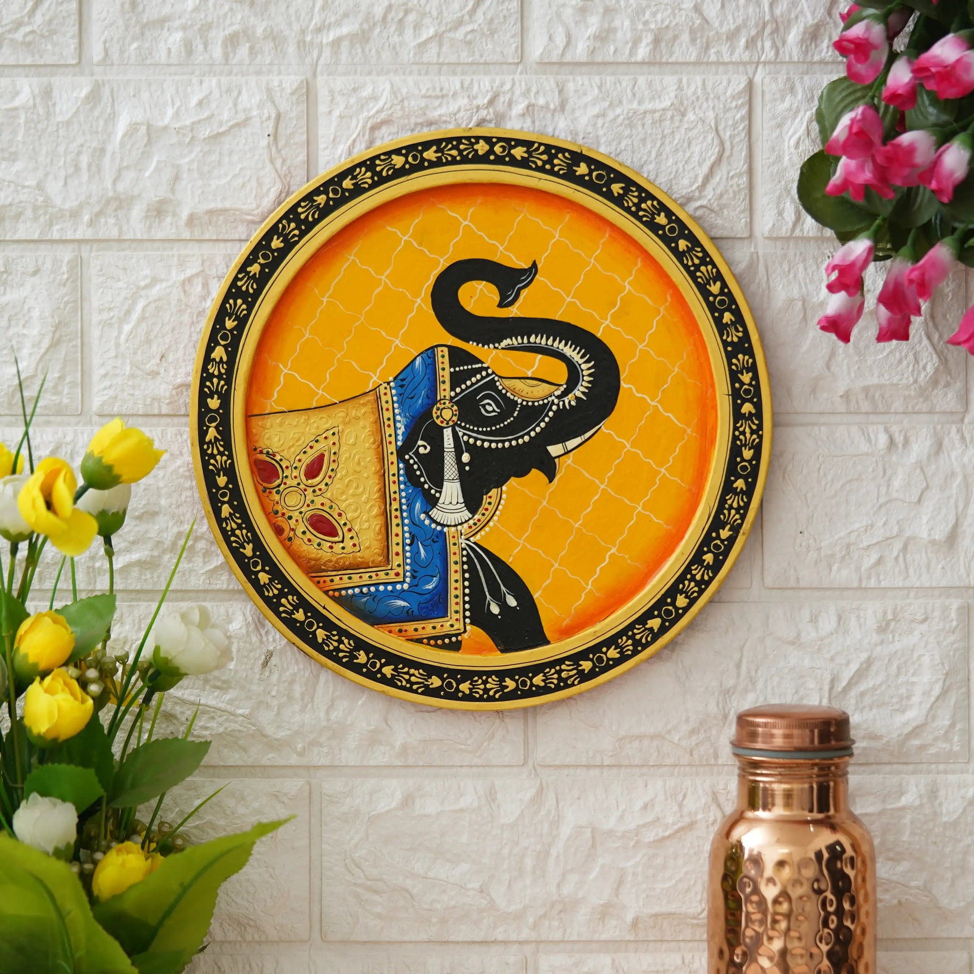 Handmade Pichwai Wooden Wall Painting For Living Room Home Décor  Paintings For Wall Decoration Home decorations (12X12INCHES)25 Done With Love Store