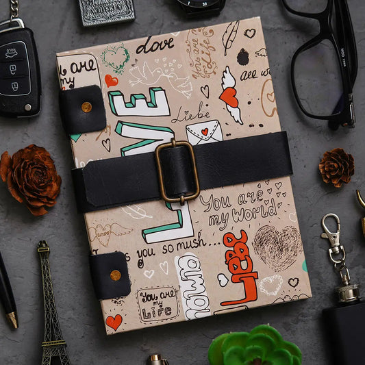Done With Love Store Handmade Classic Printed Cardboard Writing Diary for Different Purposes String Closure -1 Done With Love Store