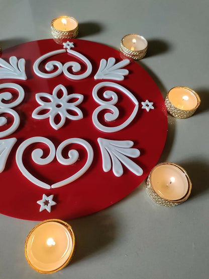 Acrylic Designer Reusable Rangoli (A01) — Ready to Use, Mess-Free Diwali Décor - Done With Love Store