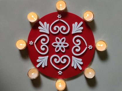 Acrylic Designer Reusable Rangoli (A01) — Ready to Use, Mess-Free Diwali Décor - Done With Love Store