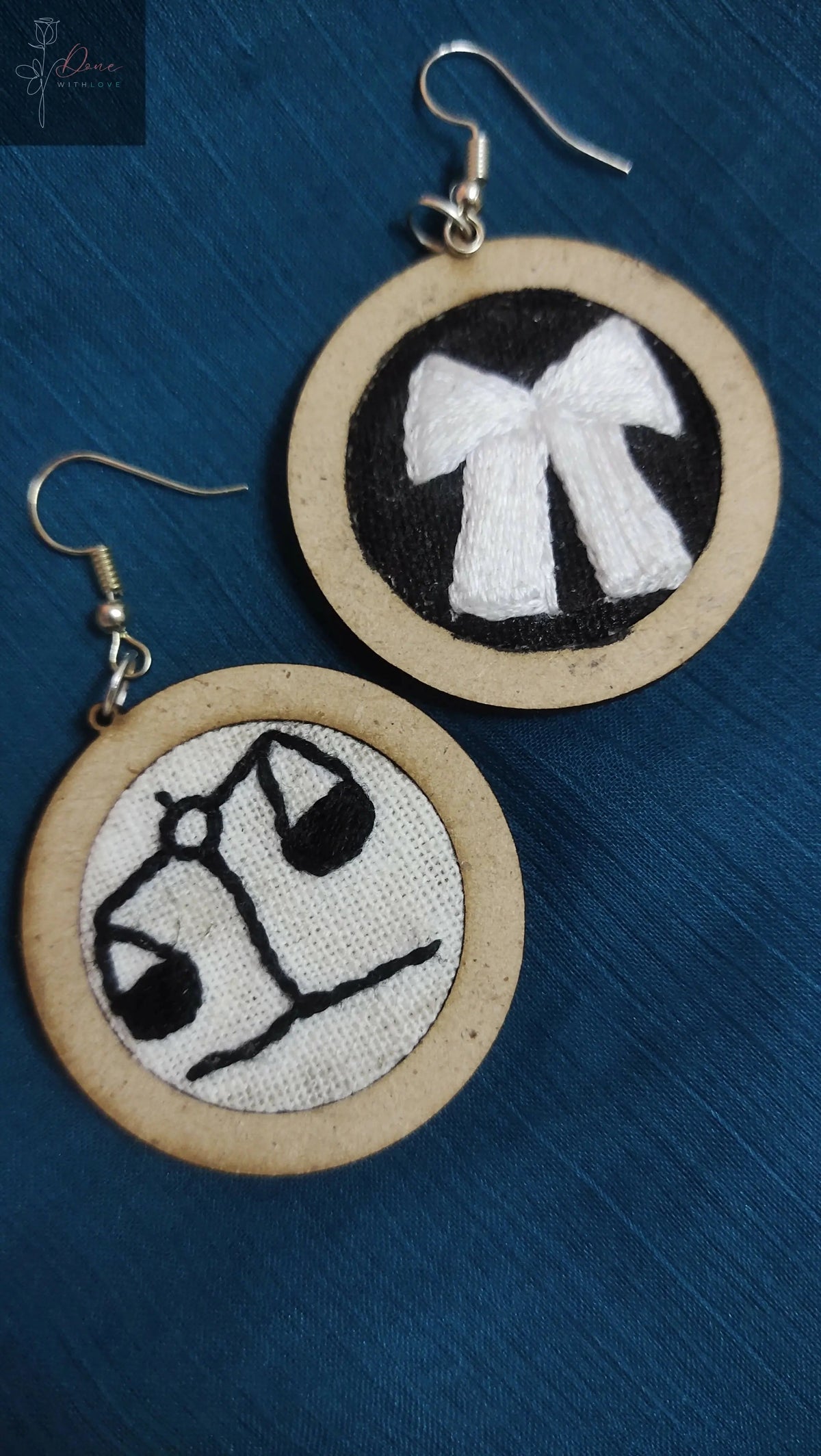 Advocate Symbol Hand-Embroidered Earrings — Lightweight MDF - Done With Love Store