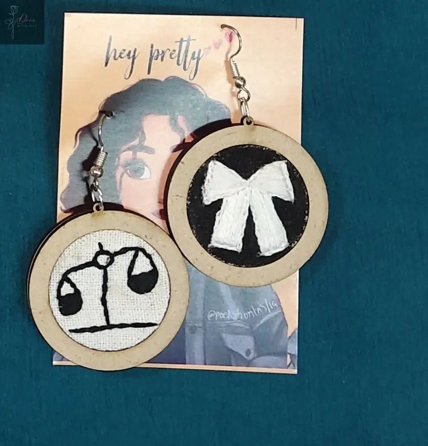 Advocate Symbol Hand-Embroidered Earrings — Lightweight MDF - Done With Love Store