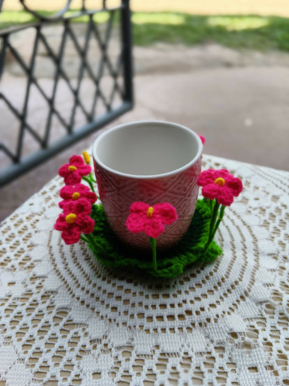 Crochet Flower Cup Coaster - Done With Love Store