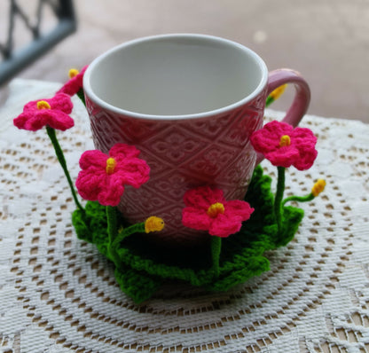 Crochet Flower Cup Coaster - Done With Love Store