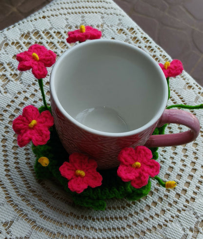 Crochet Flower Cup Coaster - Done With Love Store