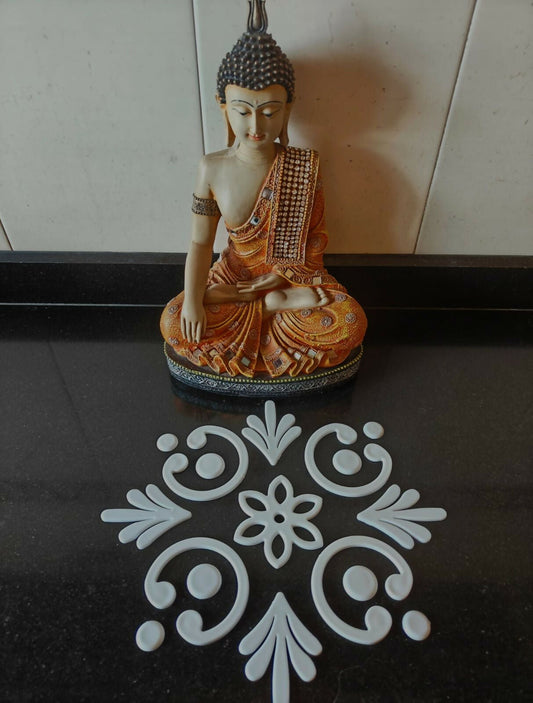 Flower Leaf Reusable Rangoli Set (R08) — Mess-Free Diwali Décor - Done With Love Store