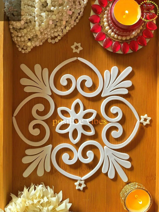 Flower Swirl Reusable Rangoli Set (R05) — Mess-Free Diwali Décor - Done With Love Store