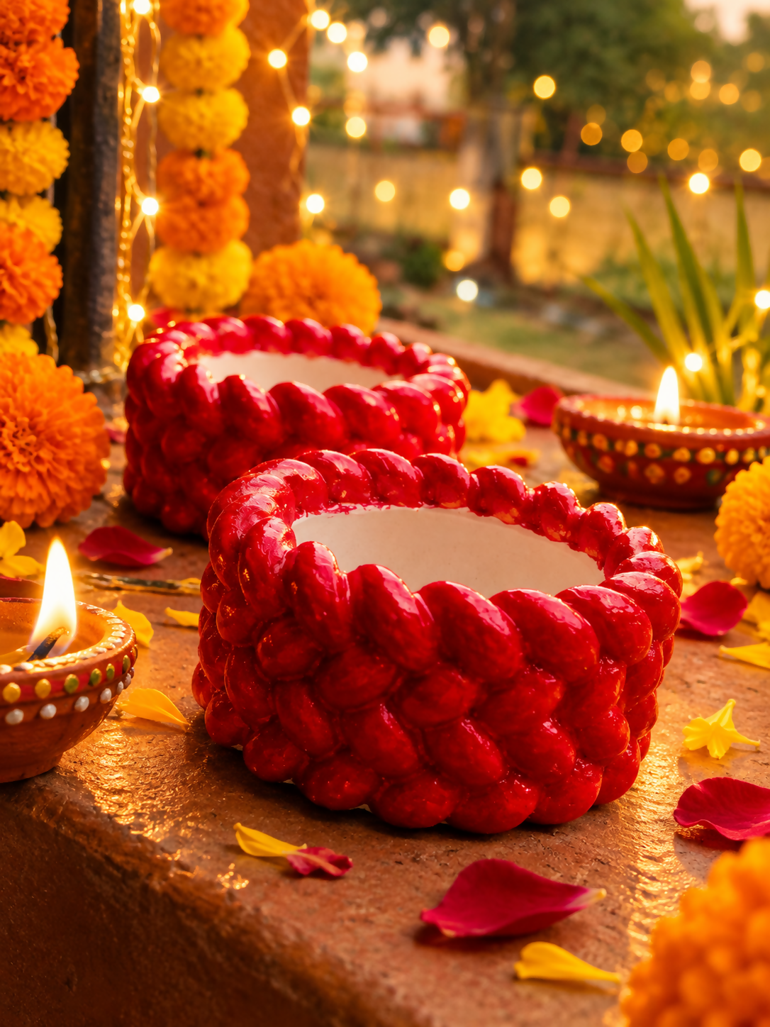 Handmade eco-friendly diyas Amanda