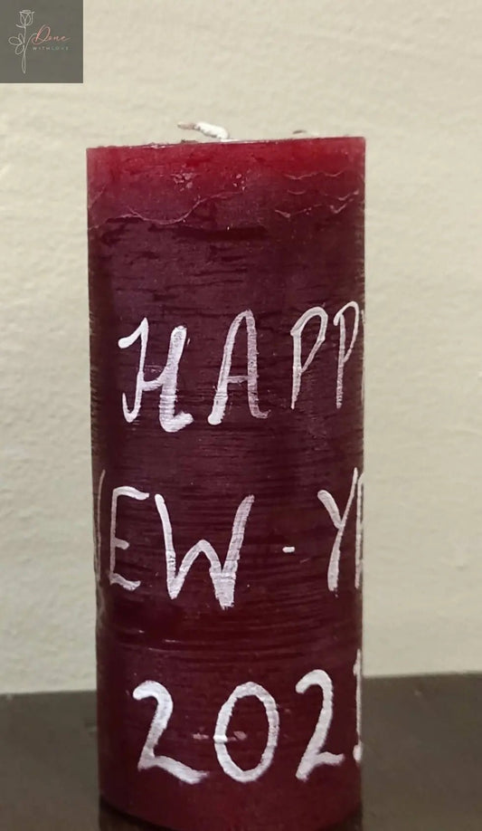 Maroon Scented Pillar Candle — Red Wine and Berries, 250g - Done With Love Store