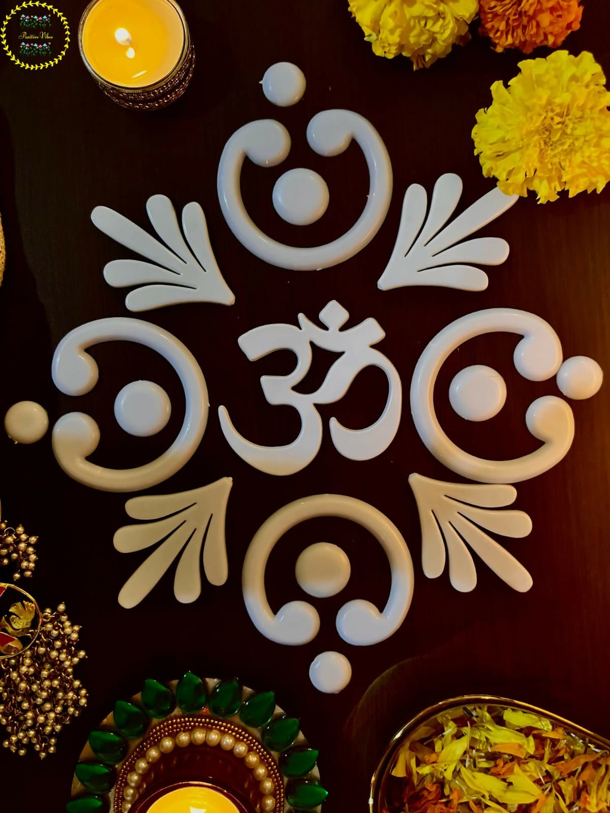 Om Padma Reusable Rangoli Set (R03) — Mess-Free Diwali Décor - Done With Love Store
