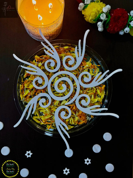 Spiral Feather Reusable Rangoli Set (R11) — Mess-Free Diwali Décor - Done With Love Store