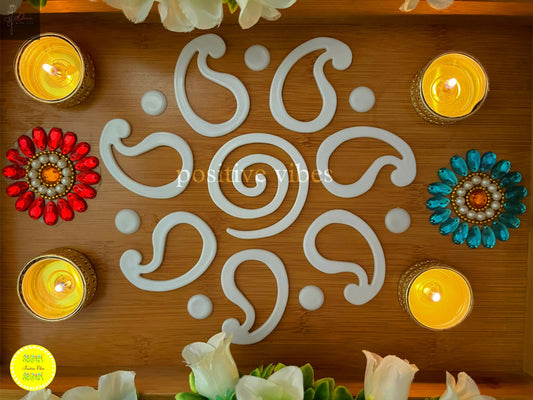 Spiral Paisley Reusable Rangoli Set (R04) — Mess-Free Diwali Décor - Done With Love Store