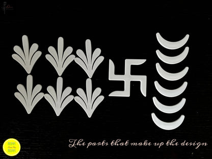 Swastik Leaf Reusable Rangoli Set (R06) — Mess-Free Diwali Décor - Done With Love Store