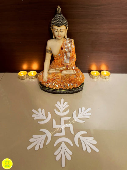 Swastik Leaf Reusable Rangoli Set (R06) — Mess-Free Diwali Décor - Done With Love Store