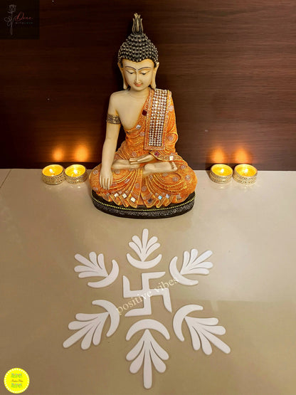 Swastik Leaf Reusable Rangoli Set (R06) — Mess-Free Diwali Décor - Done With Love Store