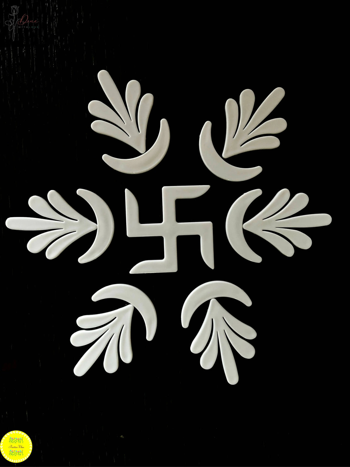 Swastik Leaf Reusable Rangoli Set (R06) — Mess-Free Diwali Décor - Done With Love Store