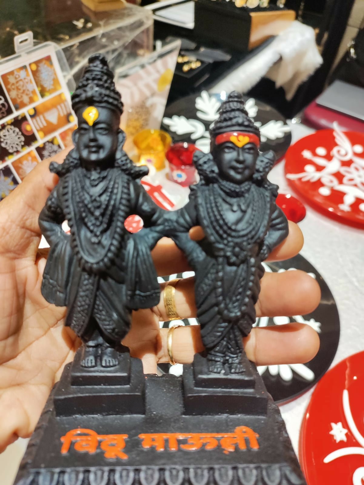 Vithal Rukmini Murti (5 inch) — Portable Polyresin Idol for Pooja & Housewarming - Done With Love Store