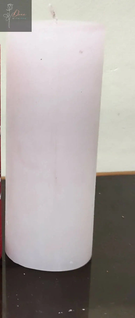 White Scented Pillar Candle — Vanilla, Lavender and Chamomile - Done With Love Store