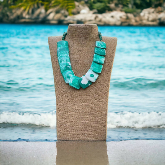 Marble Necklace (Available in Green & Blue)