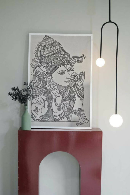 LORD KRISHNA-BW1 | HOUSE WARMING GIFTS | HOME DECOR| New Home Art | Housewarming Gift | Custom House Art | House Wall Art | Home Sweet Home | Gifts with Purpose BY DONE WITH LOVE