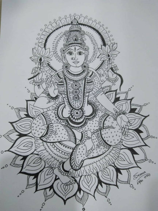 GODDESS LAKSHMI -BW10 | HOUSE WARMING GIFTS | HOME DECOR| New Home Art | Housewarming Gift | Custom House Art | House Wall Art | Home Sweet Home | Gifts with Purpose BY DONE WITH LOVE