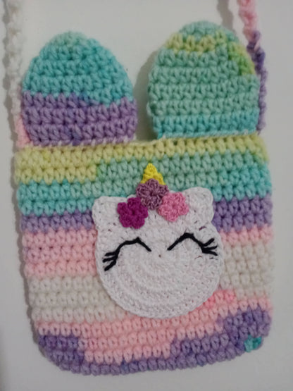 Unicorn Sling BagCrochet | unicorn sling bag| kids accessories| kids fashion| Amanda's collection| crochet sling bag | girls bg | gifts with purpose by Done With Love - Done With Love Store