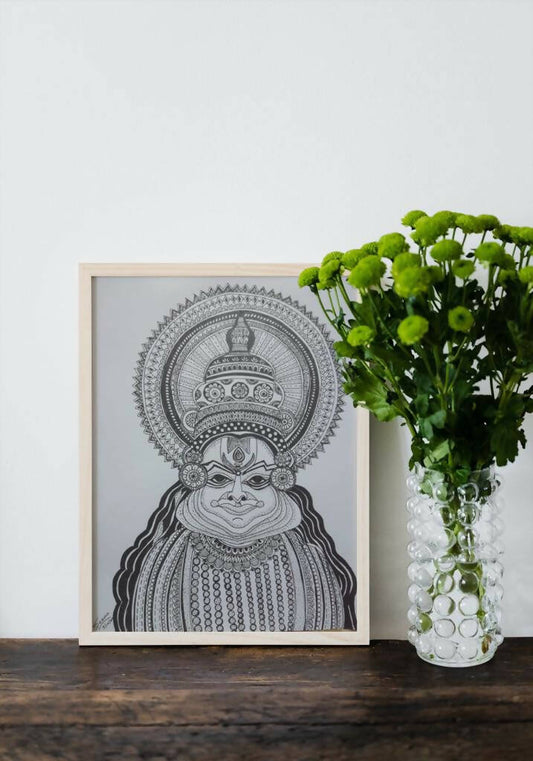 KATHAKALI ART -BW2 | HOUSE WARMING GIFTS | HOME DECOR| New Home Art | Housewarming Gift | Custom House Art | House Wall Art | Home Sweet Home | Gifts with Purpose BY DONE WITH LOVE