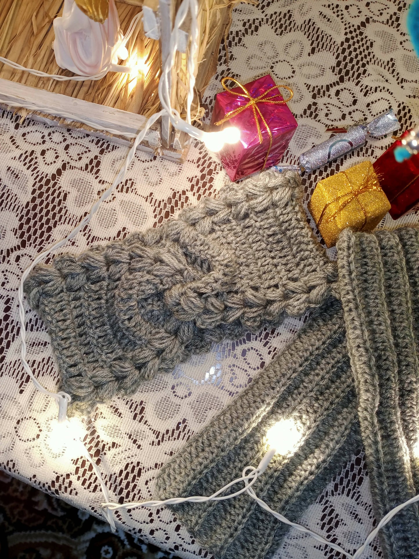 Crochet Earwarmer with Fingerless Gloves | crochet earwarmer| crochet gloves | winter accessories| winter wear | earwarmer with gloves| Amanda's collection| gifts with purpose by Done With Love - Done With Love Store