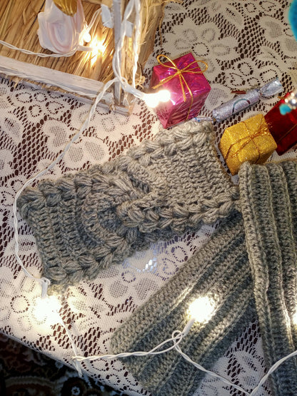 Crochet Earwarmer with Fingerless Gloves | crochet earwarmer| crochet gloves | winter accessories| winter wear | earwarmer with gloves| Amanda's collection| gifts with purpose by Done With Love - Done With Love Store