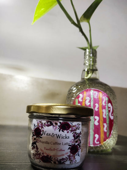 Vanilla & coffee latte Scented Jar candles - Done With Love Store