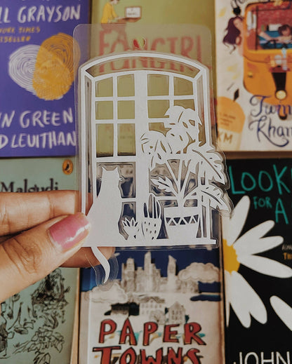 Cat on the Window Paper Cut Bookmark — Hand-Cut & Laminated - Done With Love Store