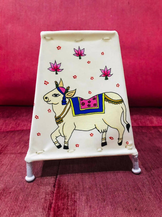 Cow Art Tholu Lamp (TL3) — Handpainted Leather Tealight Lamp - Done With Love Store
