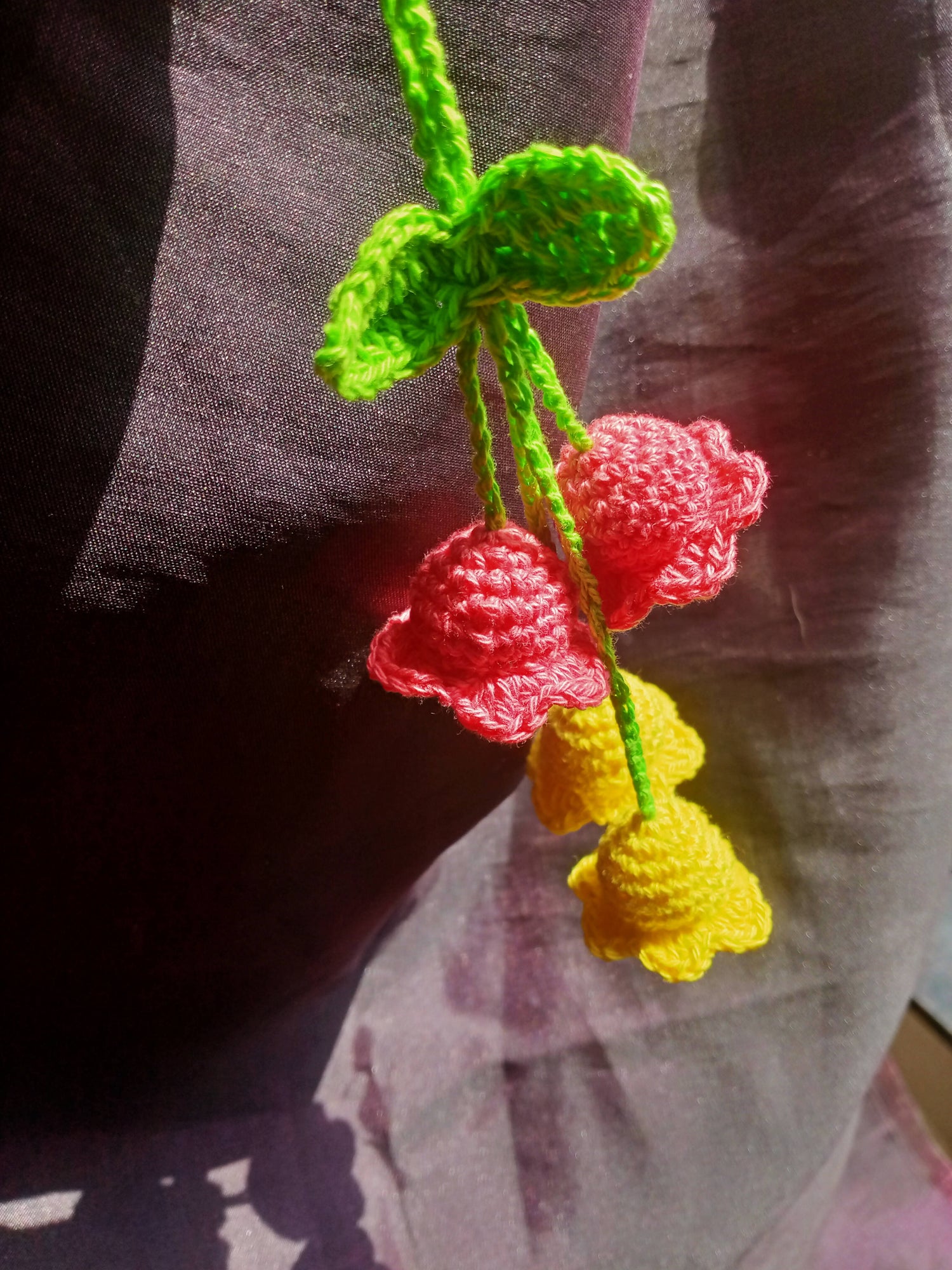Crochet Tulip Keychain — Handmade Flower Keyring - Done With Love Store