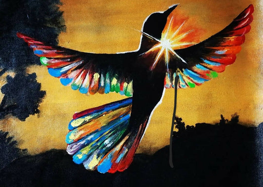 Free Bird Painting (20 × 15 in) — Original Hand-Painted Canvas - Done With Love Store