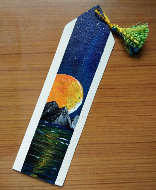 Mountains orange sun Bookmark | Books need bookmark| small gift| Custom Art | Gifts with Purpose